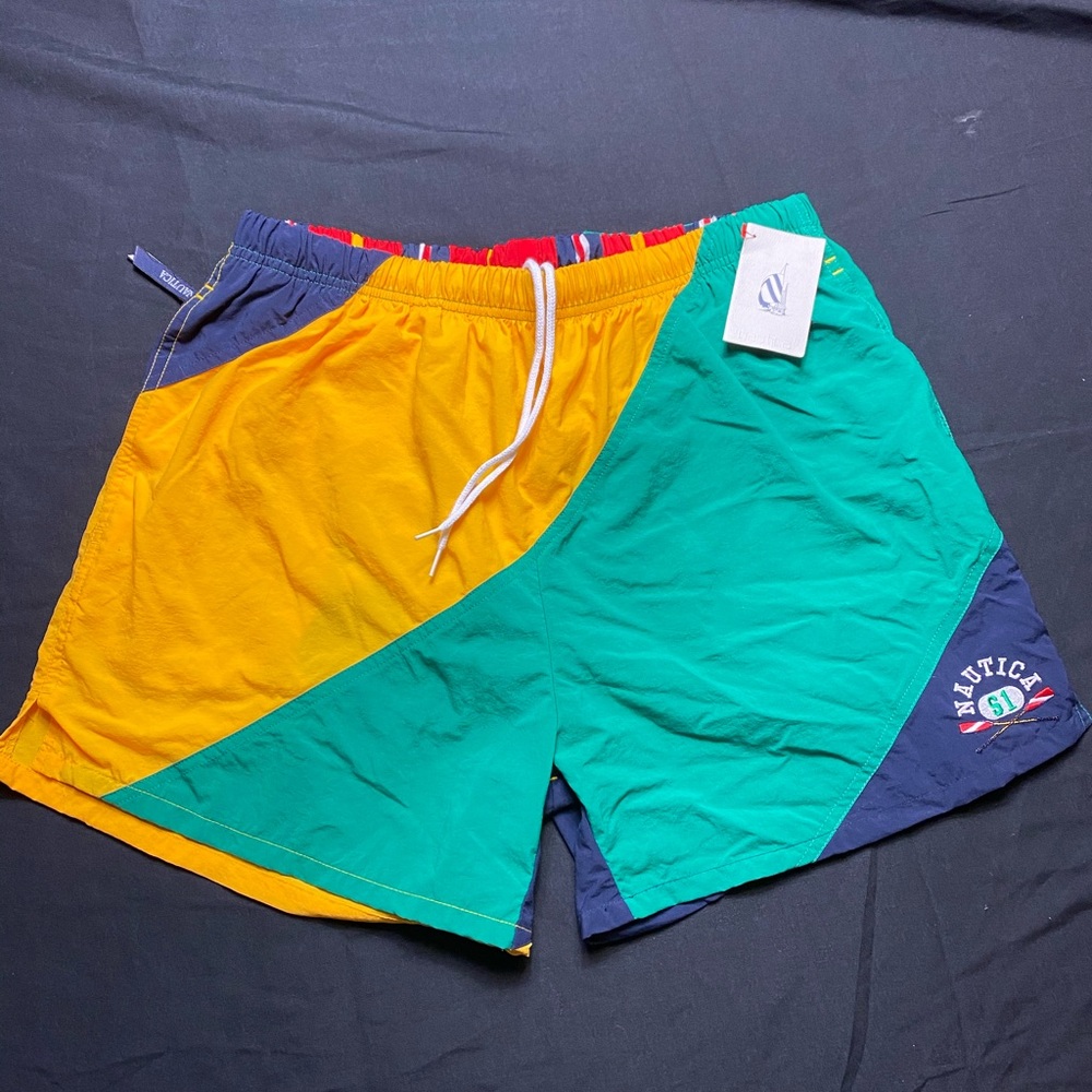 Vintage Nautica Bathing Suit Shorts Sz Large